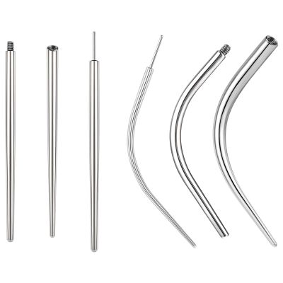 BodyAce 14G 16G 18G 20G Piercing Taper, Stainless Steel Threadless Insertion Pin Screw On Assistant Tool, Curved Body Piercing Stretching Kit for Ear/Nose/Navel/Lip/Eyebrow [New 14G(1.6mm) Mix]
