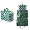 Tender Love + Carry Green Gambit Checkered Hanging Travel Bag, Toiletry Bag, Makeup Bag for Women, Portable Water-resistant Small Travel Bag for Toiletries & Cosmetic Essentials view 1