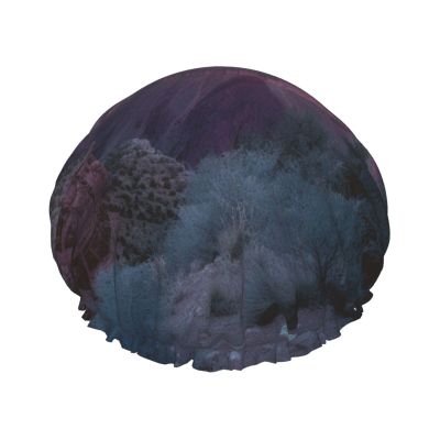 Grand Canyon Shower Cap for Women Men Waterproof Hair Cap with Elastic Band Double Layered Bath Caps Reusable Bathing Shower Caps for all Hair Types