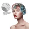 Embroidered Roses Shower Cap for Women Men Waterproof Hair Cap with Elastic Band Double Layered Bath Caps Reusable Bathing Shower Caps for all Hair Types view 4