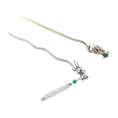 2 Pcs Metal Dragon Hair Sticks Chinese Style Vintage Hair Chopsticks Hairpins, Exquisite Hair Accessories for Women Girls