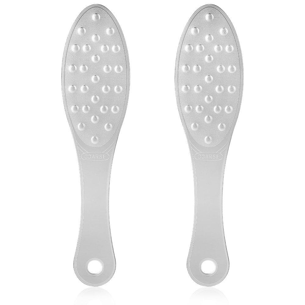 2 Pcs Foot Scraper Pedicure Metal Foot File Callus Remover for Feet Double Sided Foot Exfoliator Tool Set Foot Scrubber Professional Foot Rasp Scrubber for Wet Dry Skin Heel(Silver)