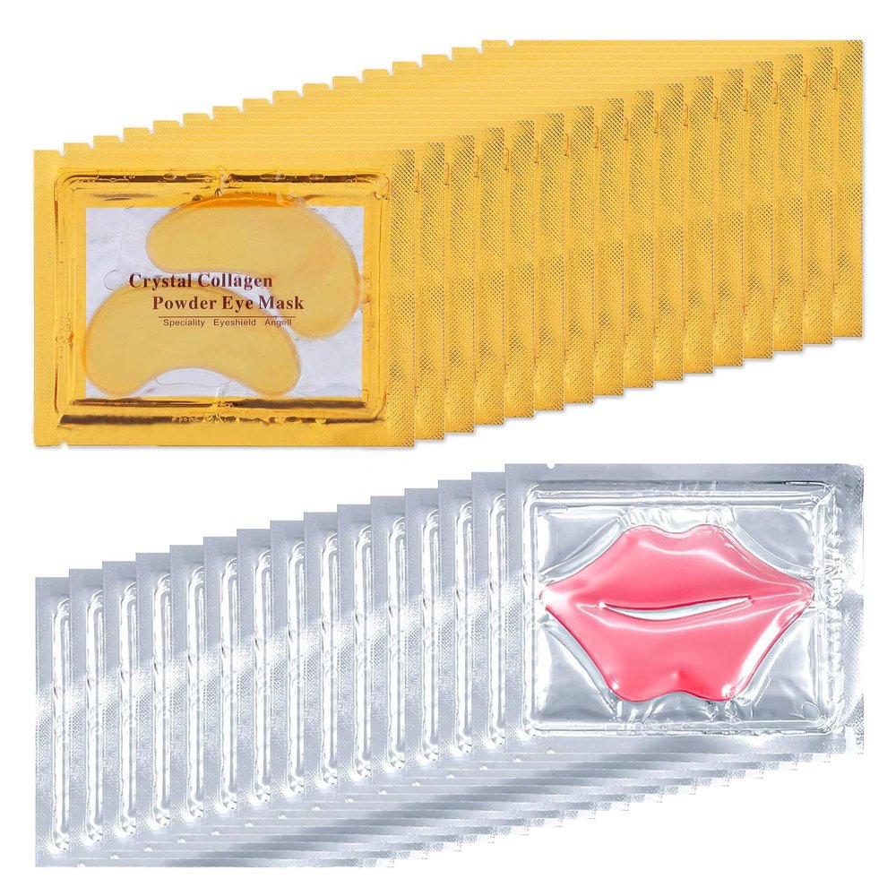 30 Pairs Lip Mask and Eye Mask, Collagen Under Eye Patches for Puffy Eyes and Dark Circles, Favorite Things Party Gift Ideas, Hangover Kit, Eye Mask Skincare, Sleepover Party Supplies for Girls
