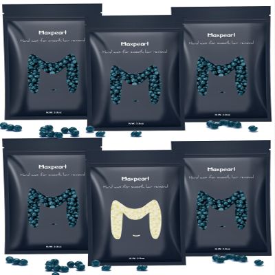 Maxpearl Hard Wax Beads Pack of 6 - Brazilian, Bikini Waxing, Face, Eyebrows, Underarms, Arms, Chest, Back, Legs, Jasmine & Coconut Formula, 21oz