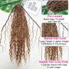RHEANNA Pre Looped Crochet Boho Faux Locs With Human Hair Curls Color 30 Medium Auburn Boho Goddess Locs With Curly Human Hair 22inch 48Strands view 4