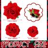 BBTO 21 Pieces Flower Hair Clip Rose Hair Clips Hair Barrettes for Women Flower Hair Accessories Boho Bride Claw Clip Hairpin Brooch Pin Headpiece for Wedding(Red,Large, Medium, Small) view 3