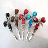 NinthAvenue Basics Retro bohemian crystal heart bobby pin hair pin hair clip with gems and crystals Set: A (Primary color: Red) view 1