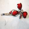 NinthAvenue Basics Retro bohemian crystal heart bobby pin hair pin hair clip with gems and crystals Set: A (Primary color: Red) view 2