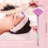 9 Pieces Facial Fan Mask Brushes, Soft Facial Applicator Brushes Tools for Peel Glycolic Makeup for Mud Cream(Purple, Silver) view 2