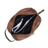 American West Leather Shave Kit/Toiletry Travel Bag - Retro Romance (Distressed Charcoal Brown) view 3
