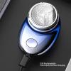 Electric Beard Clipper, Stainless Steel Beard Trimmer USB Rechargeable, Portable Small Men Beard Clipper Cleaner Trimming for Travel Use, Ideal Gift (Electroplated Blue) view 4