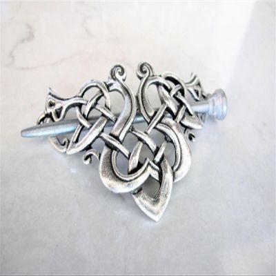NinthAvenue Basics Silver celtic knot metal viking filigree hair slide stick clip barrette
