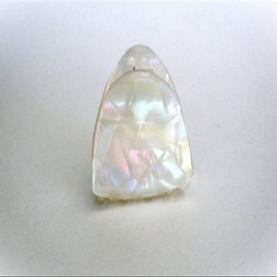 Generic Pearly white iridescent acrylic triangle hair claw clip