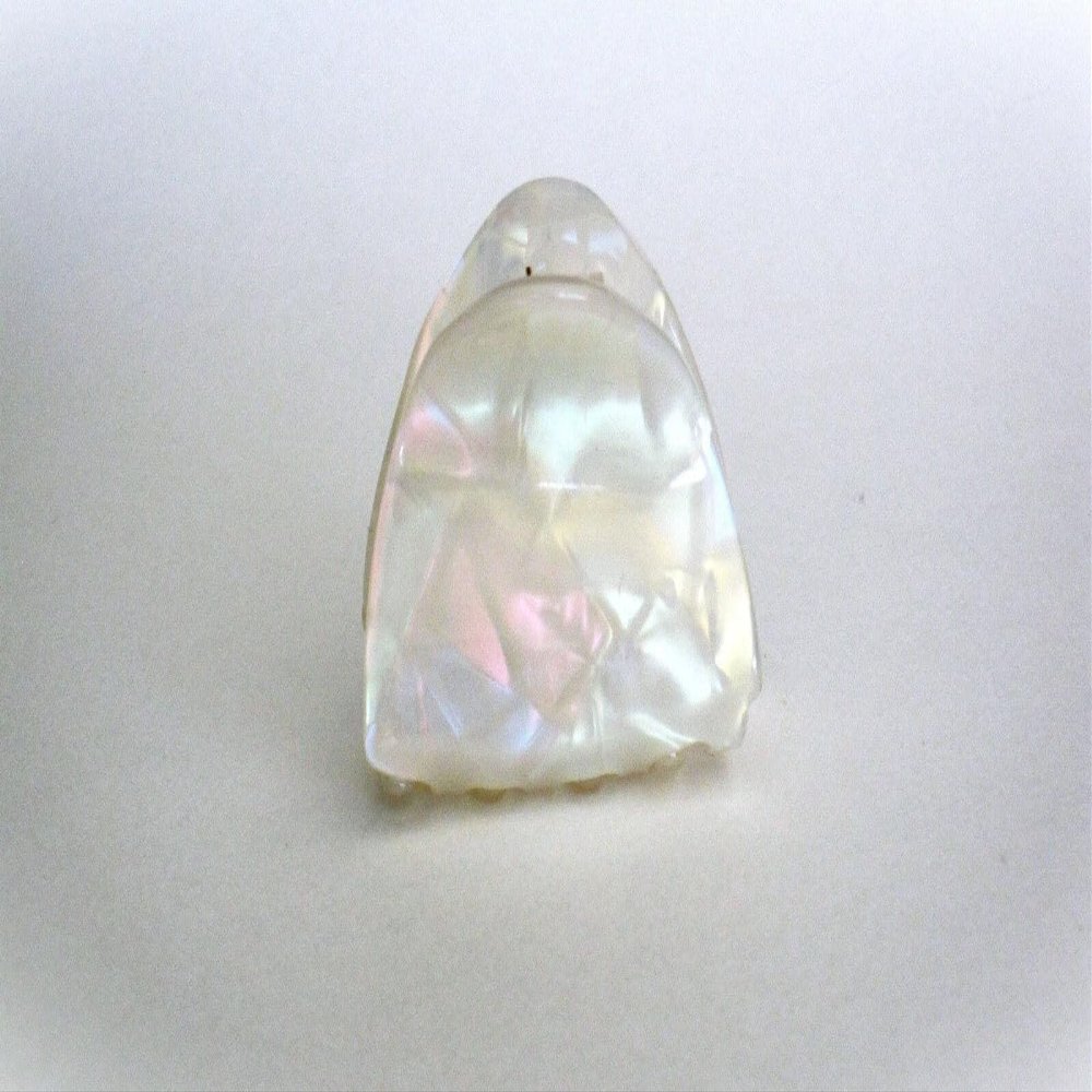 Generic Pearly white iridescent acrylic triangle hair claw clip