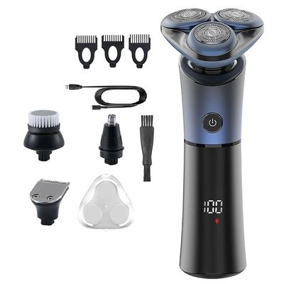 EKHOU Head Shavers for Bald Men, Cordless Wet and Dry Waterproof Ipx6 Electric Shaver Men's Beard Electric Shaver Face Bald Head Shaver Rechargeable (Color : 4in1-A)