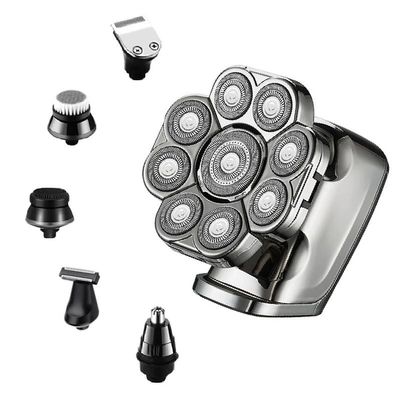 EKHOU Head Shavers for Bald Men, 6 in 1 Grooming Set Waterproof Electric Shaver for Men Wet Dry Facial Electric Razor Beard Shaving Machine Lithium Rechargeable