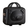 AOGATO 14 Inch Cute Bear Cosmetic Case Box Small Hard Shell Cosmetic Case Beauty Makeup Bag Organizer Cartoon Travel Suitcase Luggage Storage Bag, Black view 1