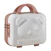 AOGATO Small Hard Shell Cosmetic Case 14 Inch /16 Inch Cute Bear Cosmetic Case Box Beauty Makeup Bag Organizer Cartoon Travel Suitcase Luggage Storage Bag, White, S (14 Inch), Cute view 1