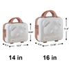 AOGATO Small Hard Shell Cosmetic Case 14 Inch /16 Inch Cute Bear Cosmetic Case Box Beauty Makeup Bag Organizer Cartoon Travel Suitcase Luggage Storage Bag, White, S (14 Inch), Cute view 2