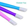 Alcoon 30 Pieces Rubber Nail Cuticle Pusher Tipped Plastic Handle Nail Art Tool Rubber Tipped Nail Cleaner (10 Pink, 10 Blue, 10 Purple) view 3