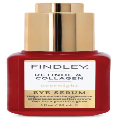 Findley Retinol & Collagen Overnight Eye Serum | Minimize Fine Lines & Soften Crow's Feet | Youthful Glow (1 Fl Oz)