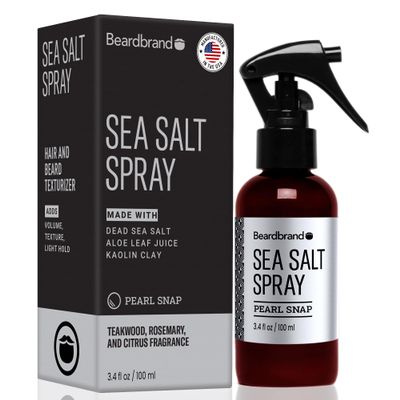 Beardbrand Sea Salt Spray for Men  Texturizing Hair Mist with Pearl Snap Scent | Adds Volume & Natural Matte Finish | Beach Waves, Lightweight Hold  3.4 oz
