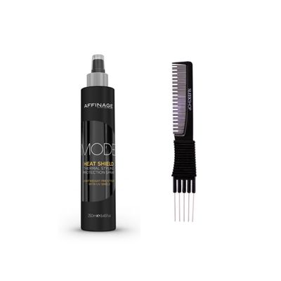 yper Asp Mode Heat Shield Lightweight Pre-Styler (8.45 oz) with Teasing Comb Pack 1, Black