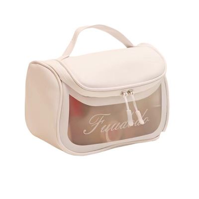 DGDGHBV Travel Makeup Bag, Large Capacity Women'S Makeup Bag, Transparent Waterproof Cosmetic Storage Bag, Cute Makeup Case Bag Accessories With Clear Windows&Zippers, white