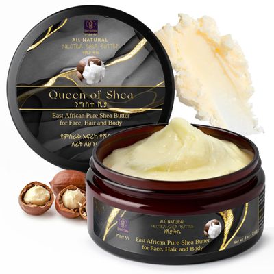 African Shea Butter Raw Organic Unrefined Shea Butter for Face 8 Oz (Pack of 1) East African Pure Shea - Organically Certified USDA for All Skin Types Body and Hair Moisturizing Skincare