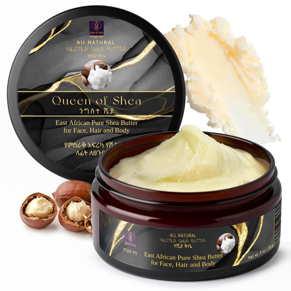 African Shea Butter Raw Organic Unrefined Shea Butter for Face 8 Oz (Pack of 1) East African Pure Shea - Organically Certified USDA for All Skin Types Body and Hair Moisturizing Skincare