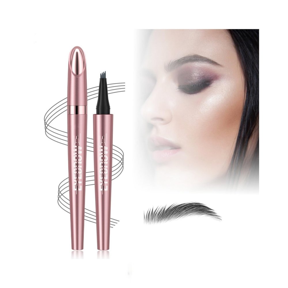 2 Pcs Magic Eyebrow Pencil, 2025 New Upgraded 3D Waterproof Microblading Eyebrow Pencil Contouring Pen,4 Tipped Precise Brow Pen (Color : B-Gray)