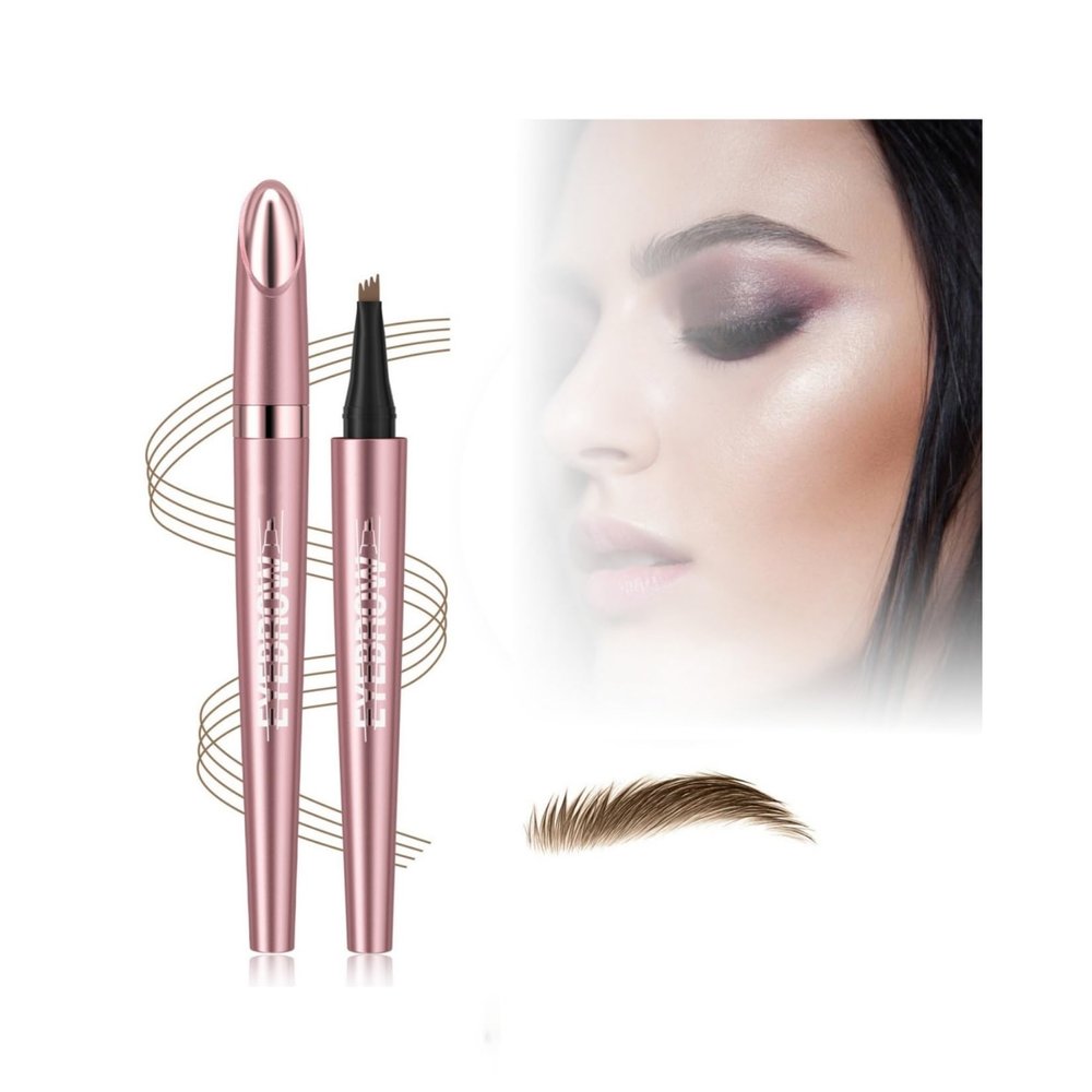 2 Pcs Magic Eyebrow Pencil, 2025 New Upgraded 3D Waterproof Microblading Eyebrow Pencil Contouring Pen,4 Tipped Precise Brow Pen (Color : B-Light Coffee)