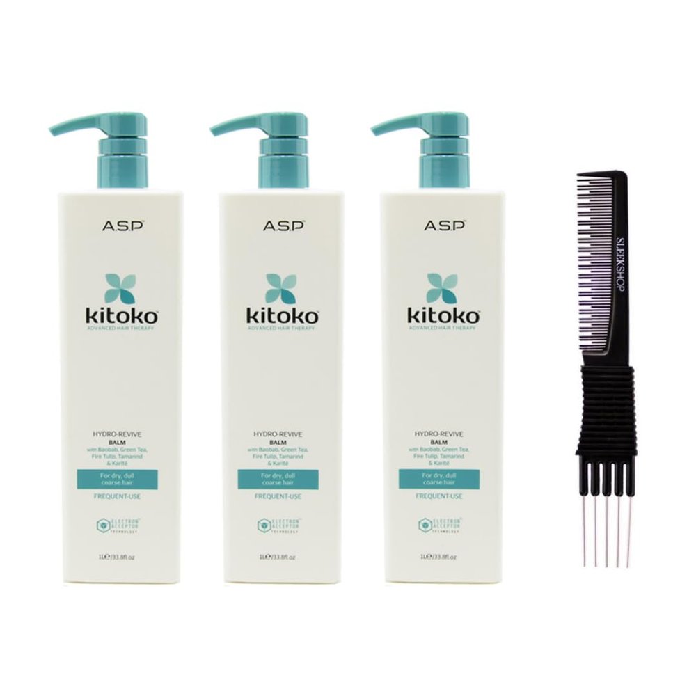 yper Asp Kitoko Hydro-Revive Balm (33.8 oz) with Teasing Comb Pack 3