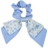 Generic 2pcs Large Intestine Hair Loop, 3.5in Chiffon Bow Tie Hair Loop Harmless Hair Loop Bow Scrunchies for Hair For Women Girls (Blue) view 1