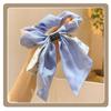 Generic 2pcs Large Intestine Hair Loop, 3.5in Chiffon Bow Tie Hair Loop Harmless Hair Loop Bow Scrunchies for Hair For Women Girls (Blue) view 3