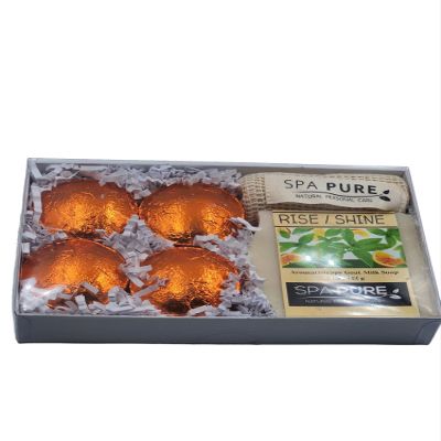 Spa Pure Aromatherapy Gift Set: Rise & Shine Artisan soap, 4 Shower Steamers, made in USA with plant based ingredients, essential oils, all natural, Cotton Soap & Steamer Bag