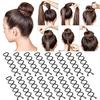 15Pcs Black Spiral Hair Pins, Non-Scratch Spin Pins Round Spiral Bobby Pins Black French Twist Decorative Hair Accessories for Women Girls Bun Style DIY Hair Styling Pins view 1