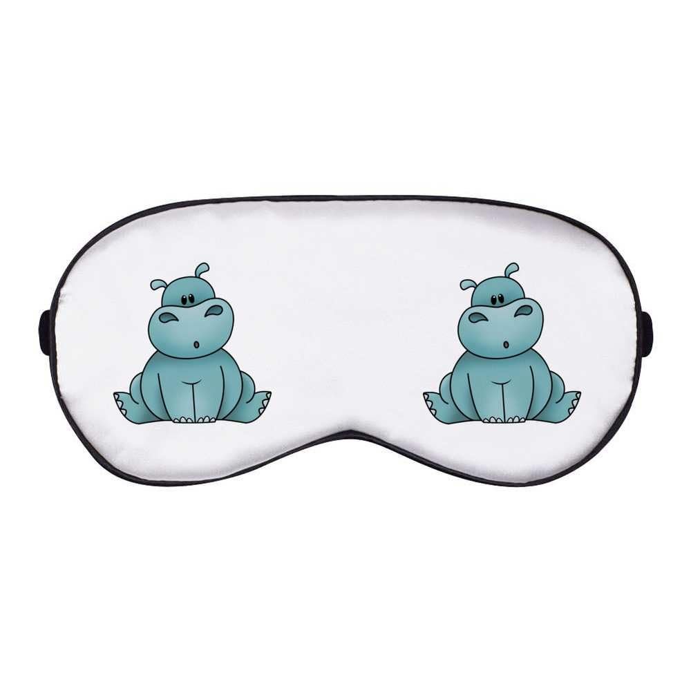 Azeeda 'Sitting Hippo' Sleep/Travel Eye Mask (EY00013126)