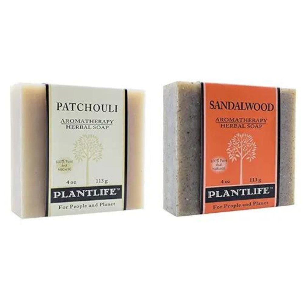 Plantlife Patchouli & Sandalwood Bar Soap Bundle of 2 - Moisturizing and Soothing Soap for Your Skin - Hand Crafted Using Plant-Based Ingredients - Made in California 4oz Bar