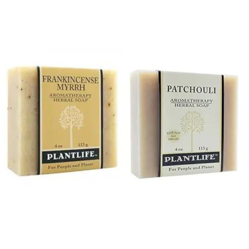Plantlife Frankincense & Patchouli Bar Soap Bundle of 2 - Moisturizing and Soothing Soap for Your Skin - Hand Crafted Using Plant-Based Ingredients - Made in California 4oz Bar