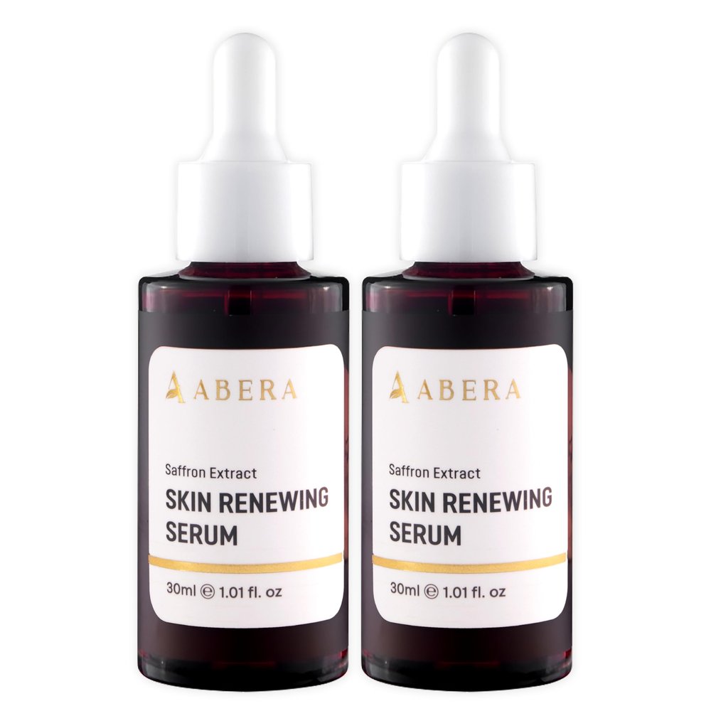 ABERA Saffron Serum For Melasma Treatment, Renewing for Face, Anti-Aging Treatment for Fine Lines & Wrinkles, High Potency Saffron Extract, Hydrating Serum, Dark Spot Remover (2 BOXES)