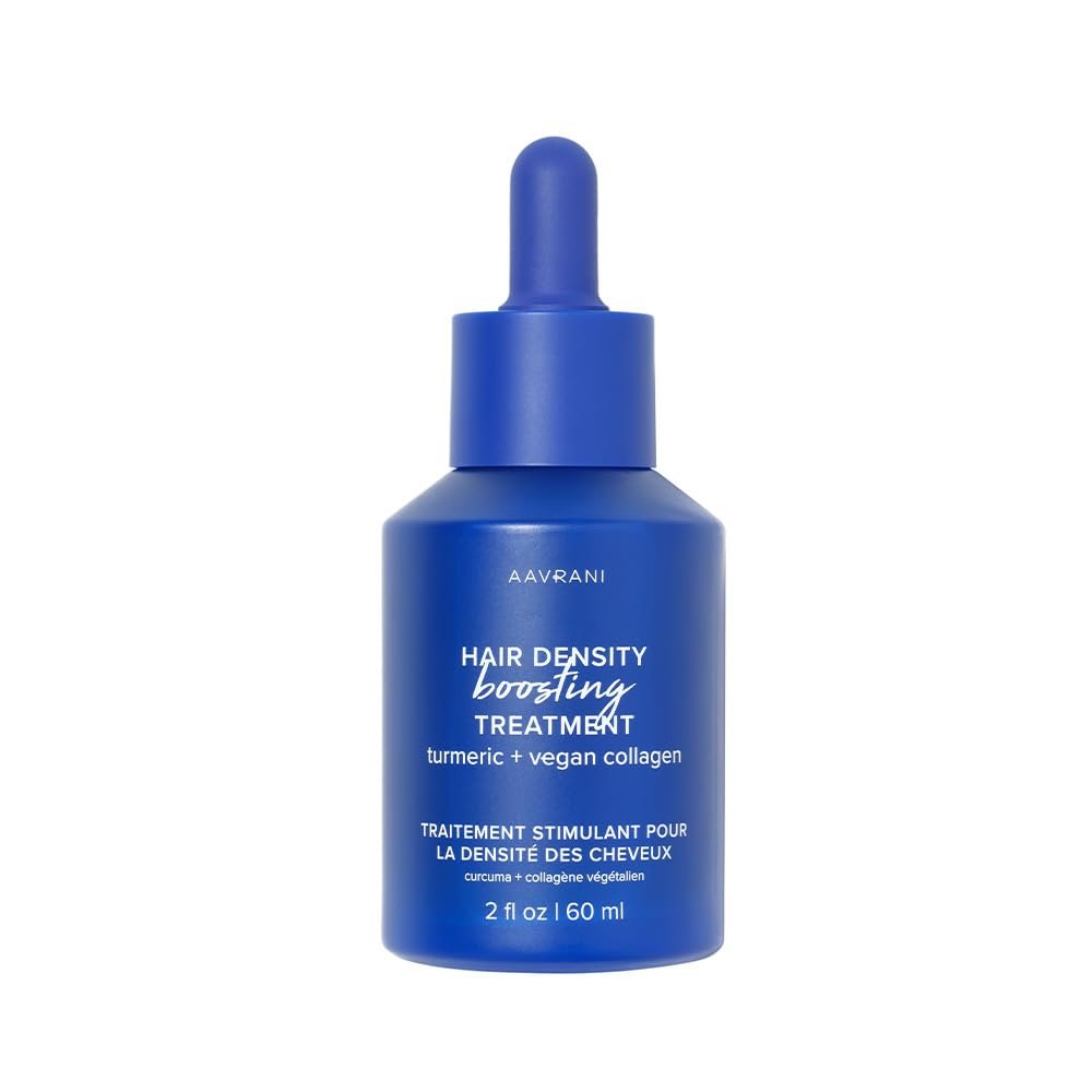 AAVRANI Hair Density Boosting Treatment - Ashwagandha, Vegan Collagen, And Turmeric Scalp Serum For Thicker, Fuller Hair - Vegan, Non-Greasy - 2 Fl Oz