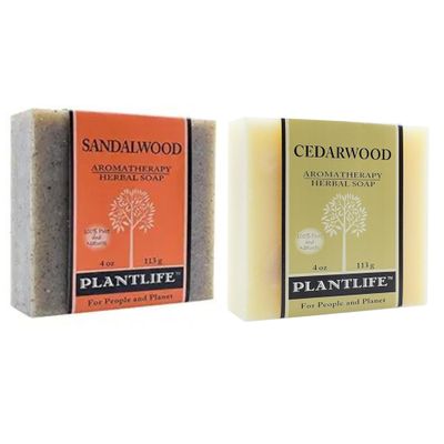 Plantlife Sandalwood & Cedarwood Bar Soap Bundle of 2 - Moisturizing and Soothing Soap for Your Skin - Hand Crafted Using Plant-Based Ingredients - Made in California 4oz Bar