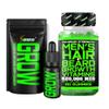 Beard Growth Kit w/Grow XXL Beard Oil/Serum for Facial Hair Growth for Men + Maximum Strength 620,000mcg 14-in-1 BIOTIN Facial Hair Growth Vitamins for Men - Formulated in America view 1