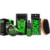 Beard Growth Kit w/GROW XXL Beard Oil/Serum for Facial Hair Growth for Men + 100% Lifetime Replacement Boar Bristle Brush + 2X Thickening Biotin Mustache Wax & Balm for Men - Formulated in America view 1
