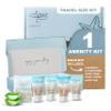 1-Shoppe Aqua Organics Amenity Kit | Boxed Hotel Toiletries Bulk Set | 1 oz Shampoo, Conditioner, Lotion, Body Wash & Bar Soap | 5 piece set view 1