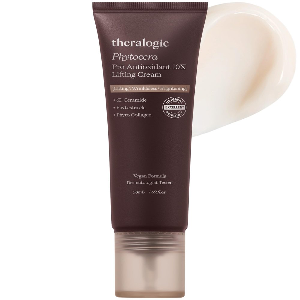 theralogic Phytocera Pro Antioxidant 10X Lifting Cream - Ceramide Skin Elasticity & Nutrition Moisturizer with Collagen, Hyaluronic Acid - Vegan and Dermatologically Tested, 1.69 oz.