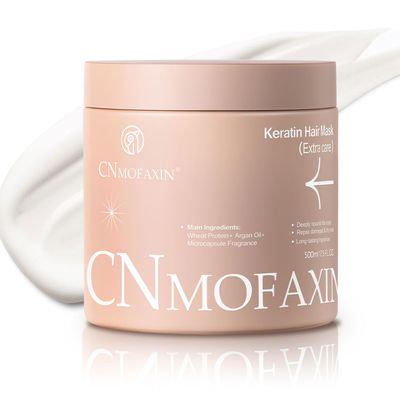CNMOFAXIN Keratin Hair Mask & Deep Conditioner, Hydrating & Deep Conditioning Repair with Wheat Protein & Argan Oil for Dry, Damaged, or Color-Treated Hair, Anti-Frizz Hair Treatment - 17.5 Oz.