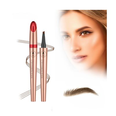 2 Pcs Magic Eyebrow Pencil, 2025 New Upgraded 3D Waterproof Microblading Eyebrow Pencil Contouring Pen,4 Tipped Precise Brow Pen (Color : A-Light Coffee)