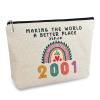 24th Birthday Gifts for Girls Makeup Bags, 2001 Happy 24th Birthday Decorations for Teen Girls, 24 Year Old Girl Birthday Gifts for Daughter, Sister, Granddaughter, Cosmetic Travel Pouch, Christmas view 1